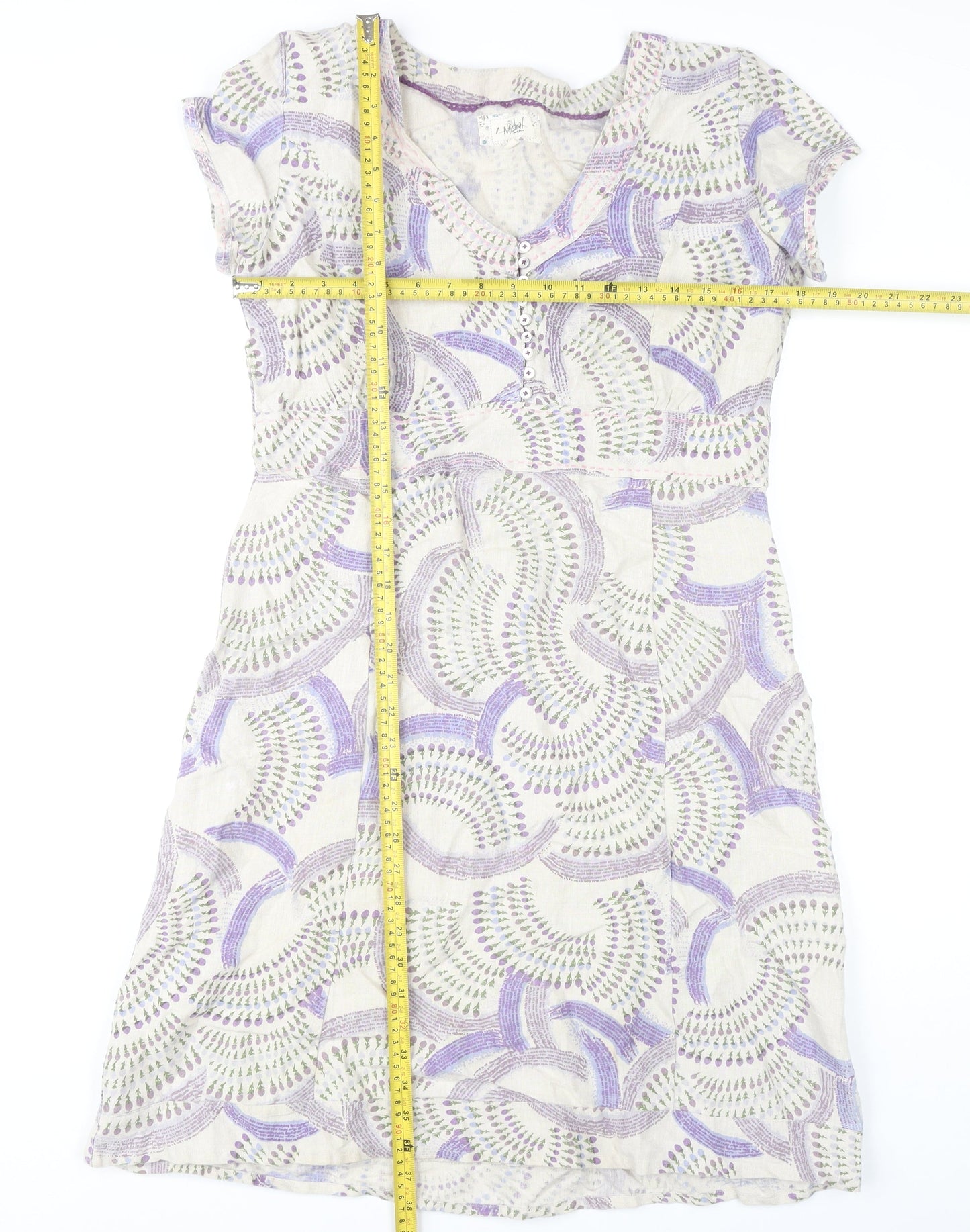 Mistral Women Multicoloured Dress Size 12 V-Neck