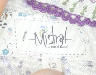 Mistral Women Multicoloured Dress Size 12 V-Neck