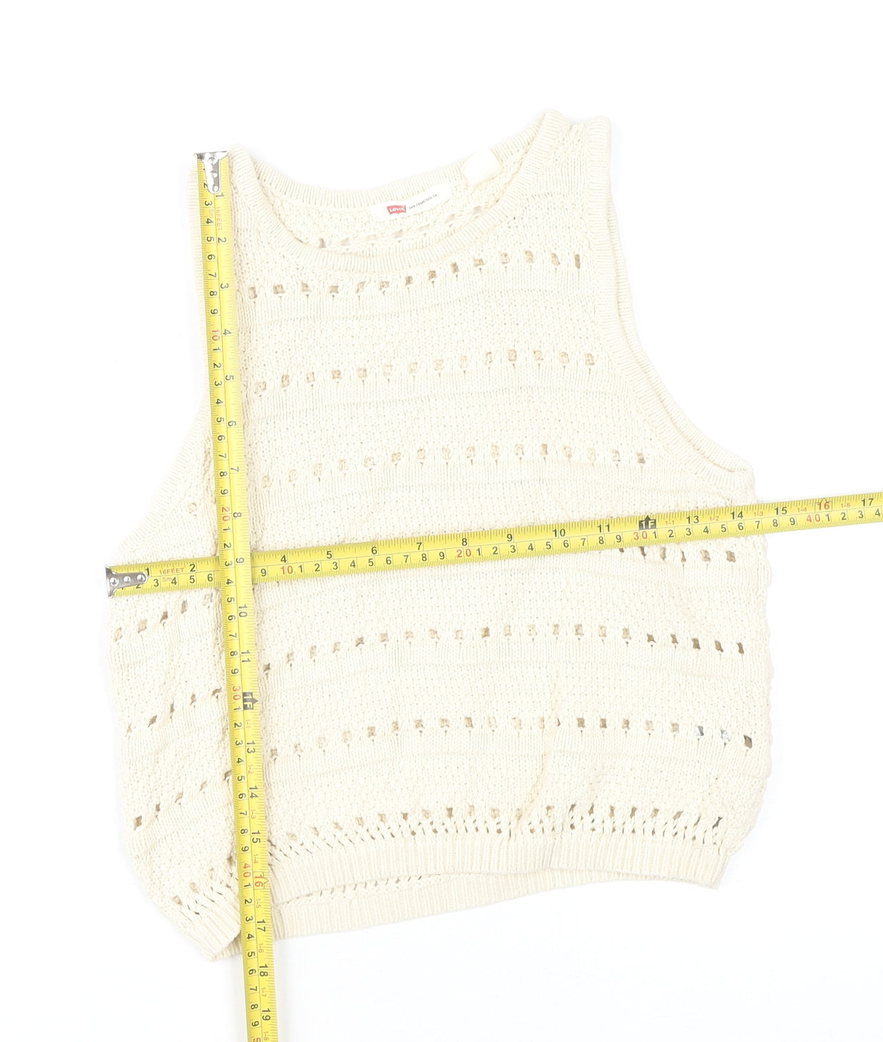 Levi's Women's White XS Knit Vest Casual Sleeveless
