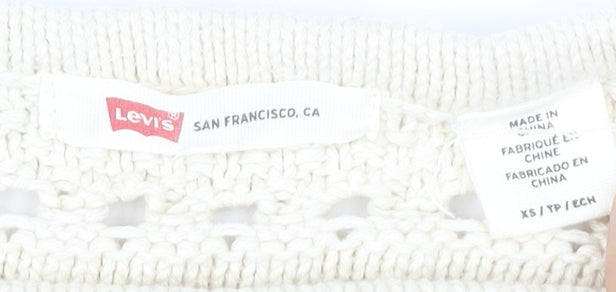 Levi's Women's White XS Knit Vest Casual Sleeveless