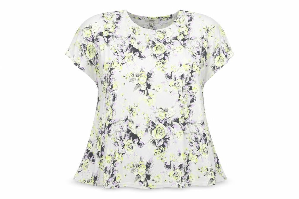 Womens UK Size 12 Papaya Multicoloured Basic T-Shirt