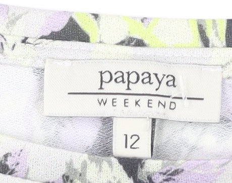 Papaya Women's Multicoloured Floral T-Shirt - Size 12