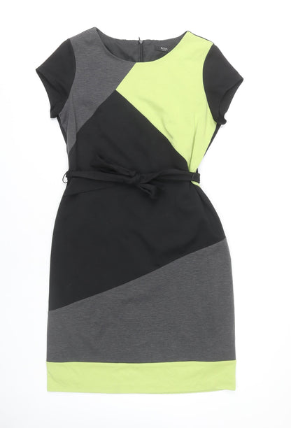BHS Women's Multicoloured Sheath Dress Size 16