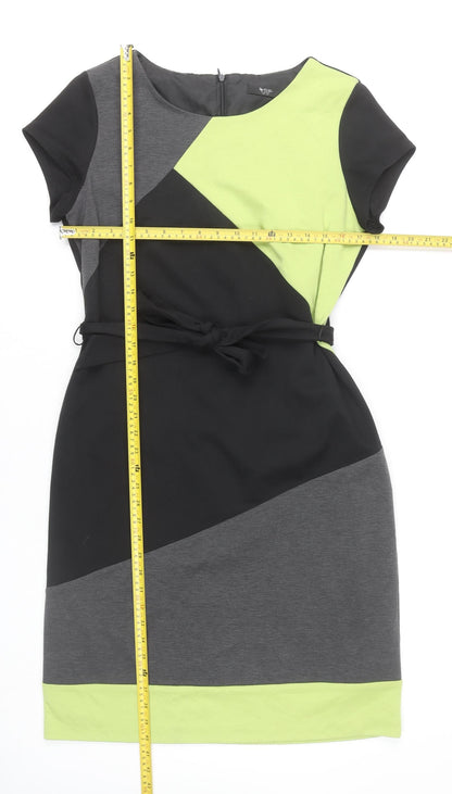 BHS Women's Multicoloured Sheath Dress Size 16