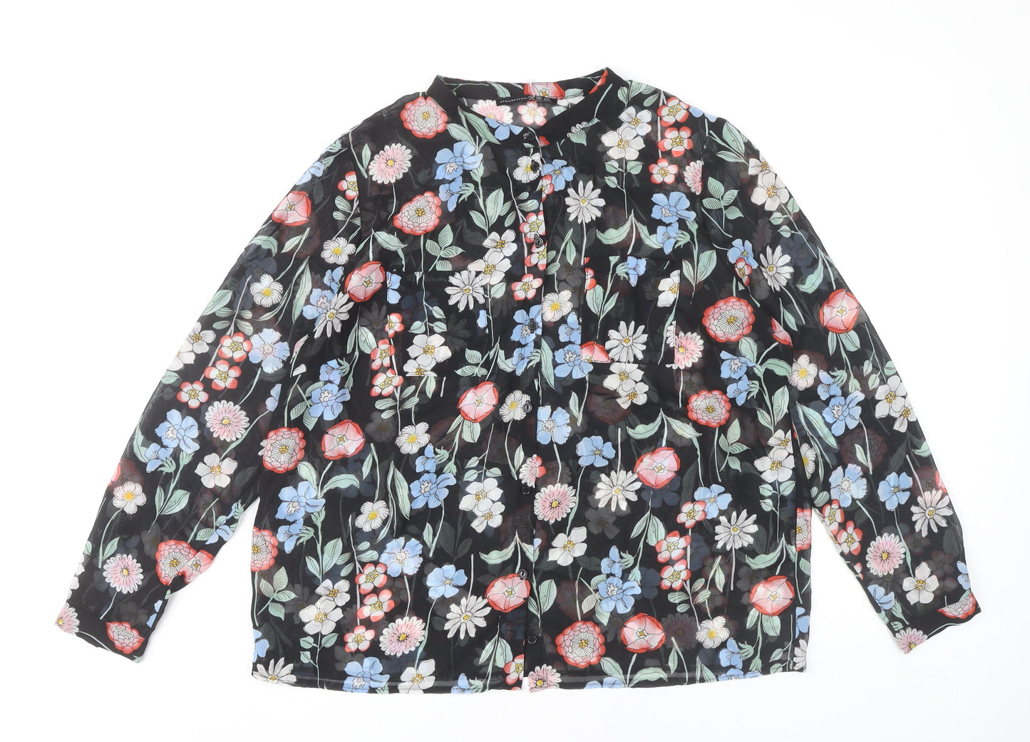 Womens UK Size 18 Atmosphere Black Tunic Blouse