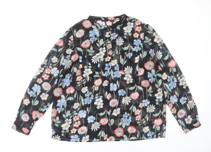 Womens UK Size 18 Atmosphere Black Tunic Blouse