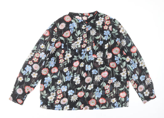 Womens UK Size 18 Atmosphere Black Tunic Blouse