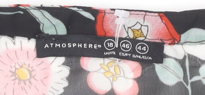 Womens UK Size 18 Atmosphere Black Tunic Blouse