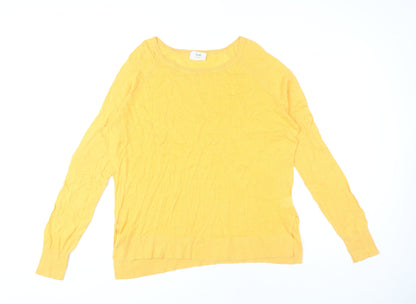 Hush Women's Yellow M Boat Neck Linen Jumper