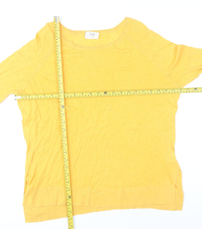 Hush Women's Yellow M Boat Neck Linen Jumper