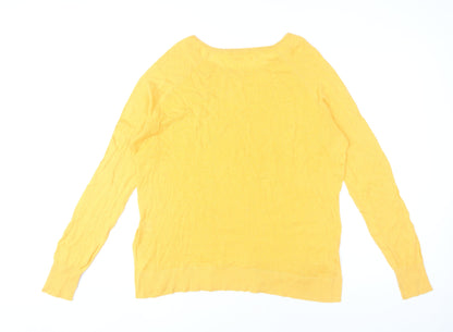 Hush Women's Yellow M Boat Neck Linen Jumper