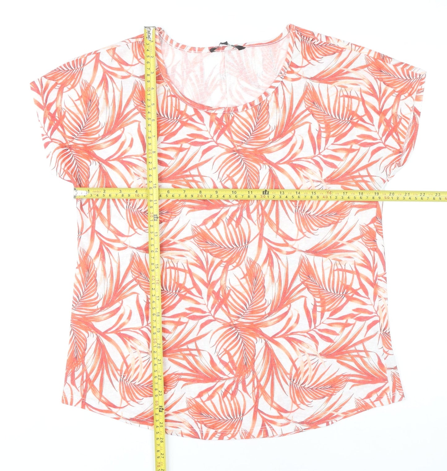 Womens UK Size 14 Peacocks Red Basic T-Shirt