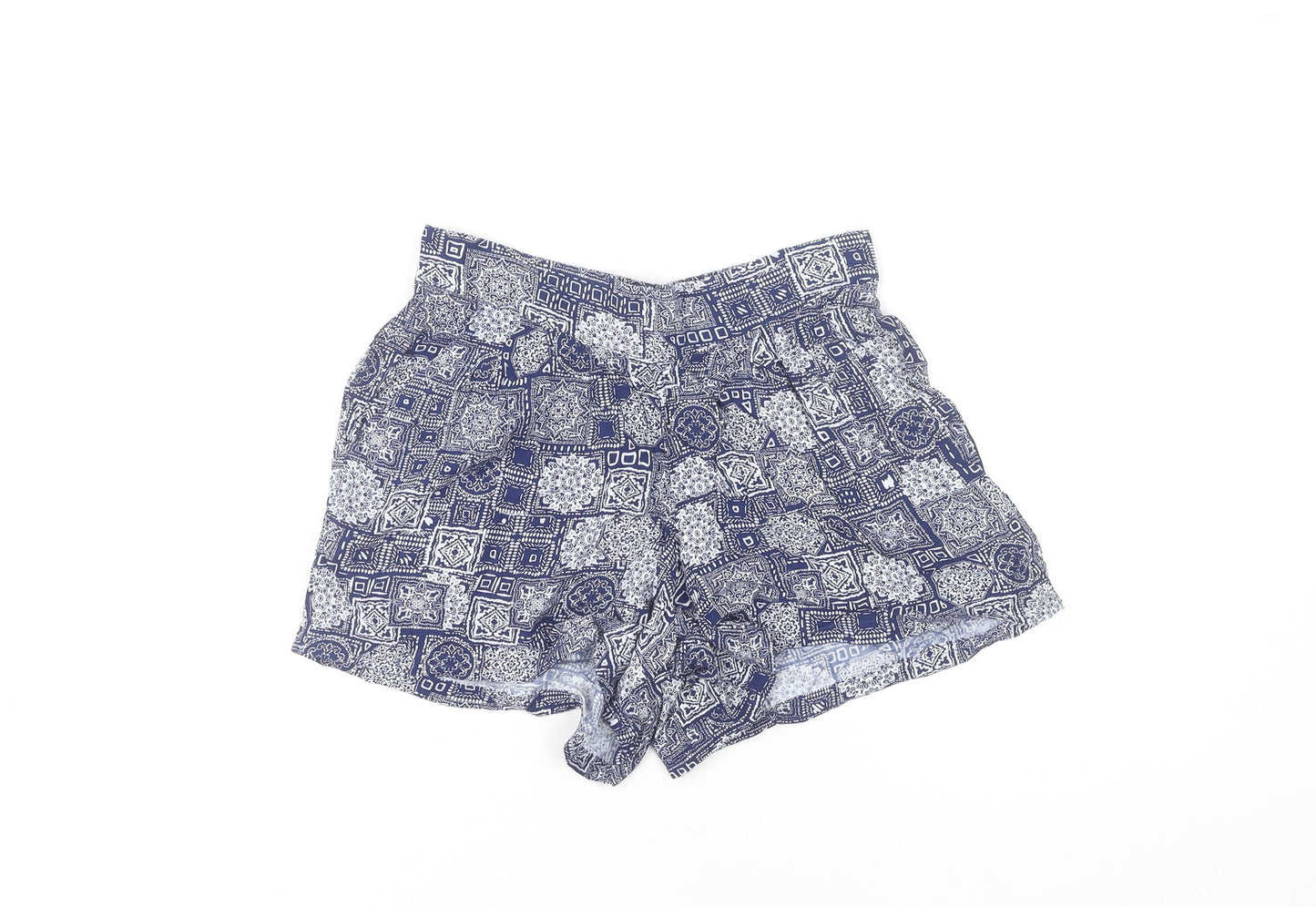 Peacocks Women's Blue Geometric Shorts Size 8