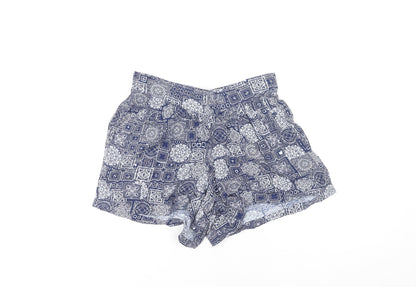 Peacocks Women's Blue Geometric Shorts Size 8