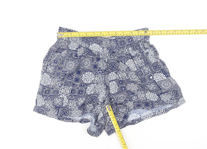 Peacocks Women's Blue Geometric Shorts Size 8