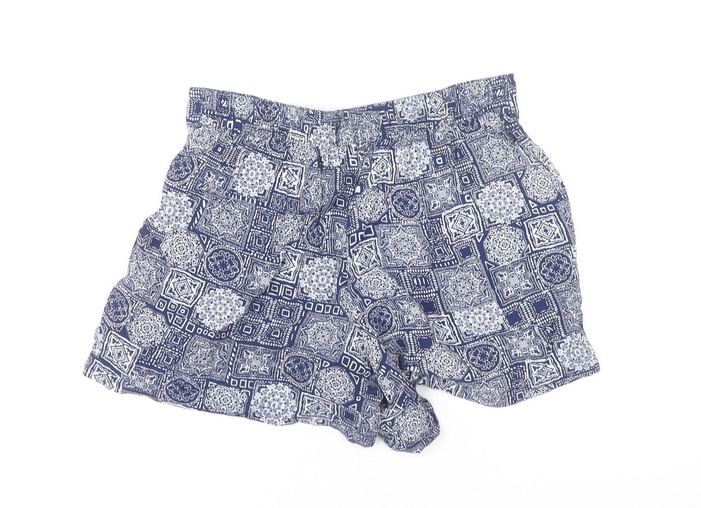 Peacocks Women's Blue Geometric Shorts Size 8