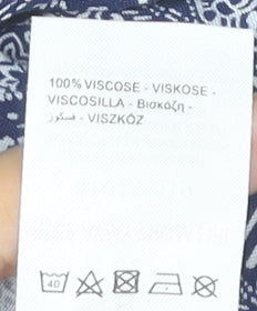 Peacocks Women's Blue Geometric Shorts Size 8