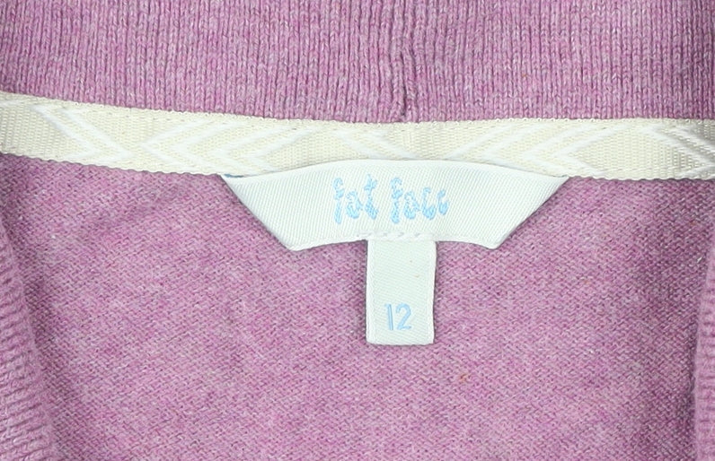 Womens UK Size 12 Fat Face Pink Cardigan Jumper