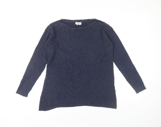 Womens UK Size 8 Fat Face Blue Pullover Jumper