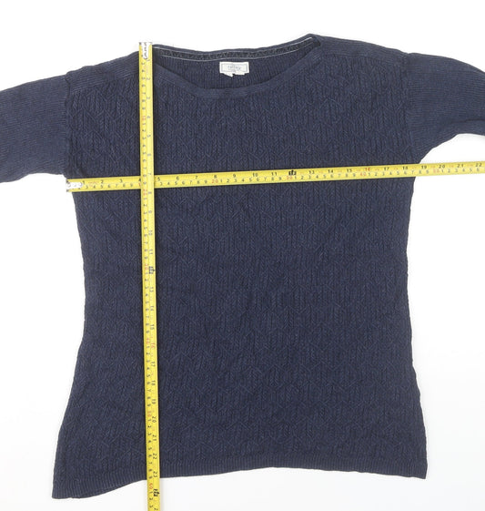 Womens UK Size 8 Fat Face Blue Pullover Jumper