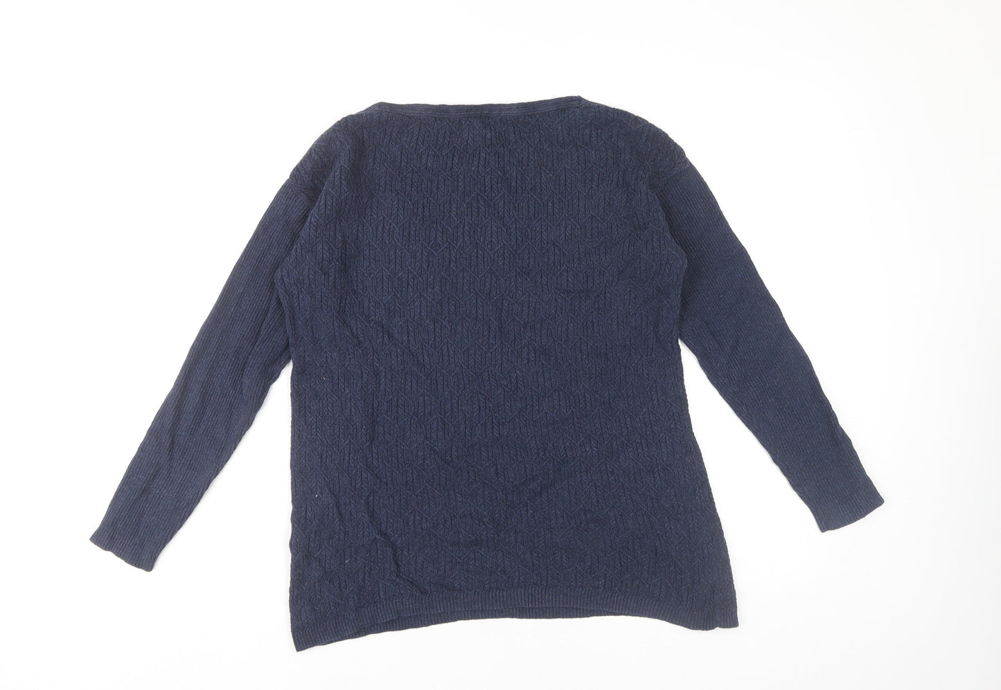 Womens UK Size 8 Fat Face Blue Pullover Jumper