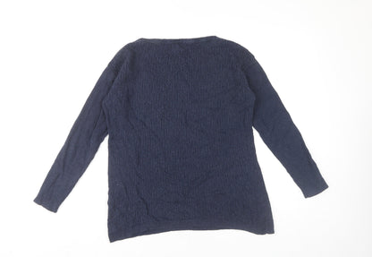 Womens UK Size 8 Fat Face Blue Pullover Jumper