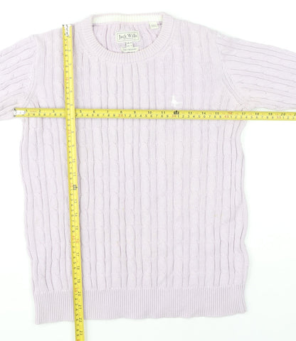Jack Wills Purple Cable-Knit Women's Jumper Size 10
