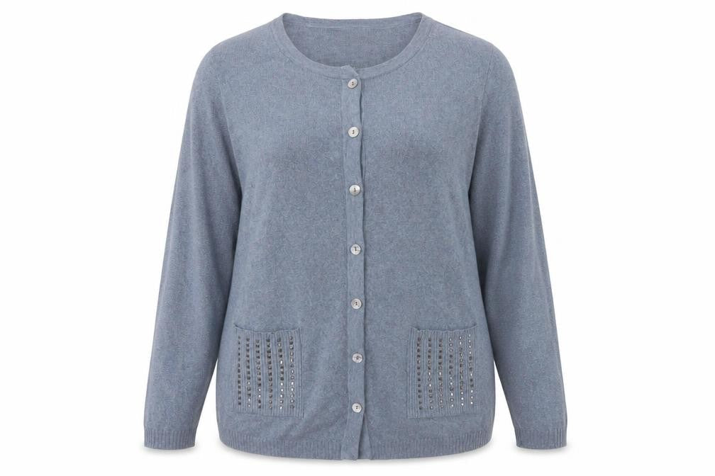 Womens UK Size 18 Mona Blue Cardigan Jumper