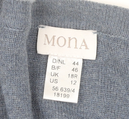 Womens UK Size 18 Mona Blue Cardigan Jumper