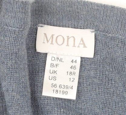 Womens UK Size 18 Mona Blue Cardigan Jumper