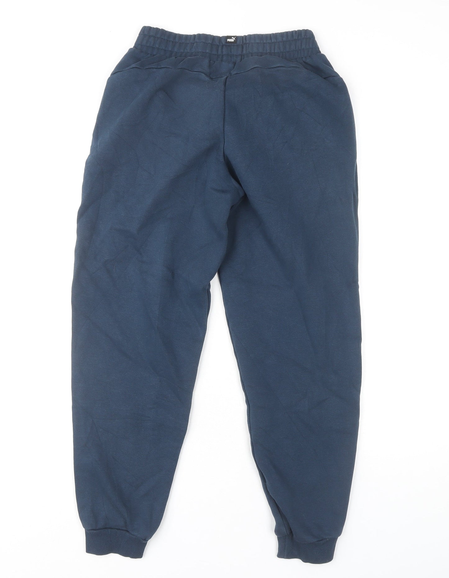 Puma Boys Blue Elastic Waist Joggers, 13-14 Years, Cotton