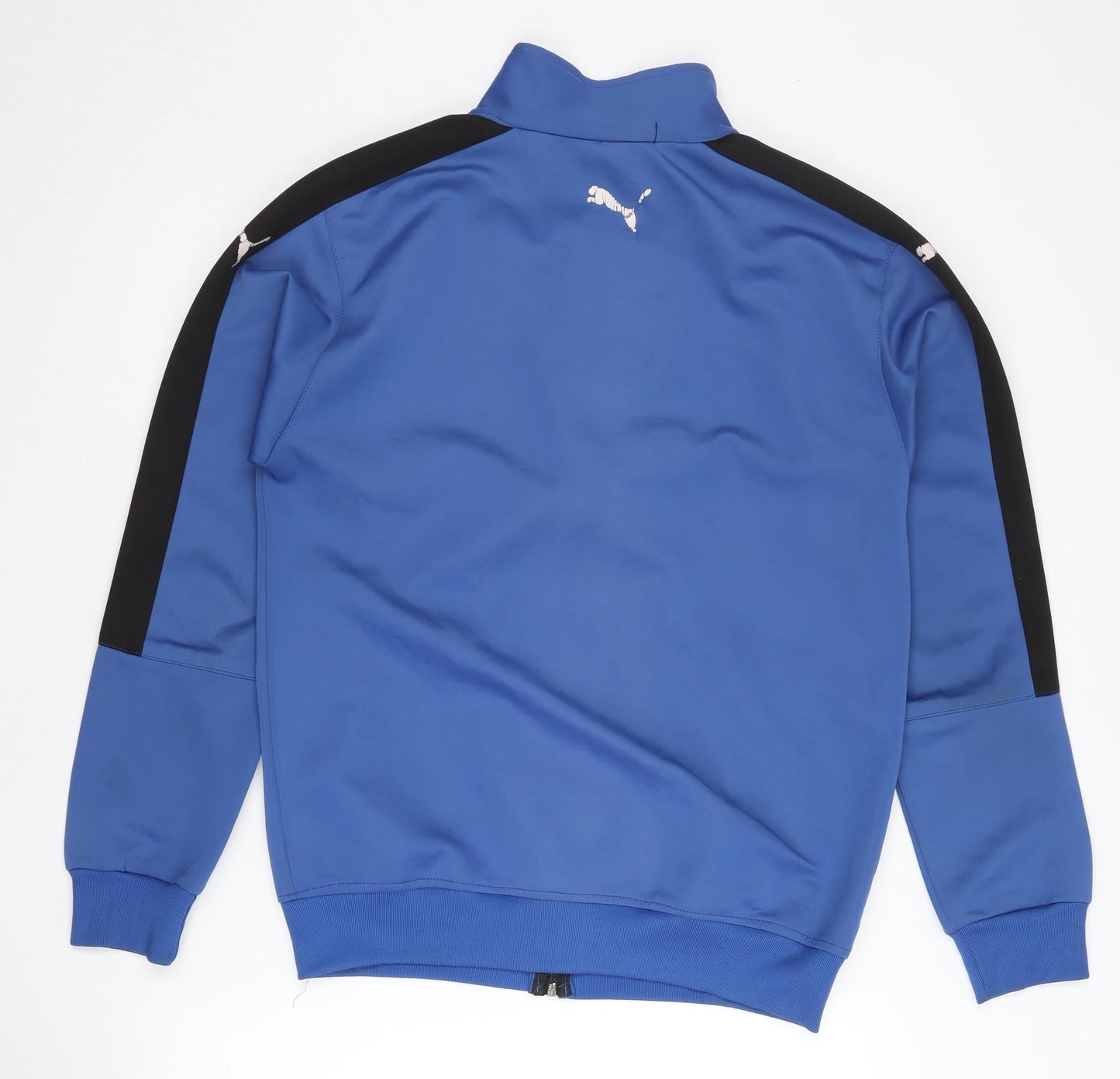 Puma Men's XL Blue Track Jacket - Polyester, Stand-Up Collar
