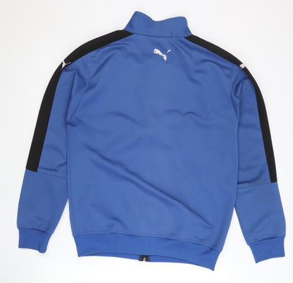 Puma Men's XL Blue Track Jacket - Polyester, Stand-Up Collar