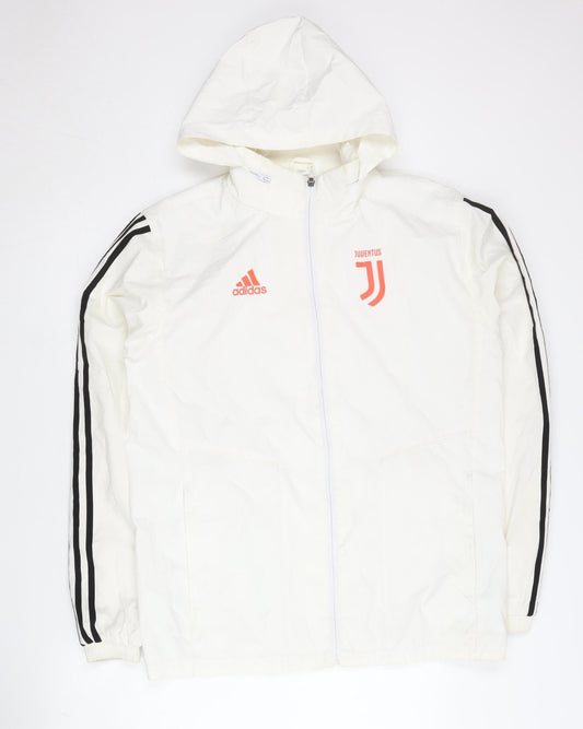 Adidas Men's Medium White Hooded Jacket
