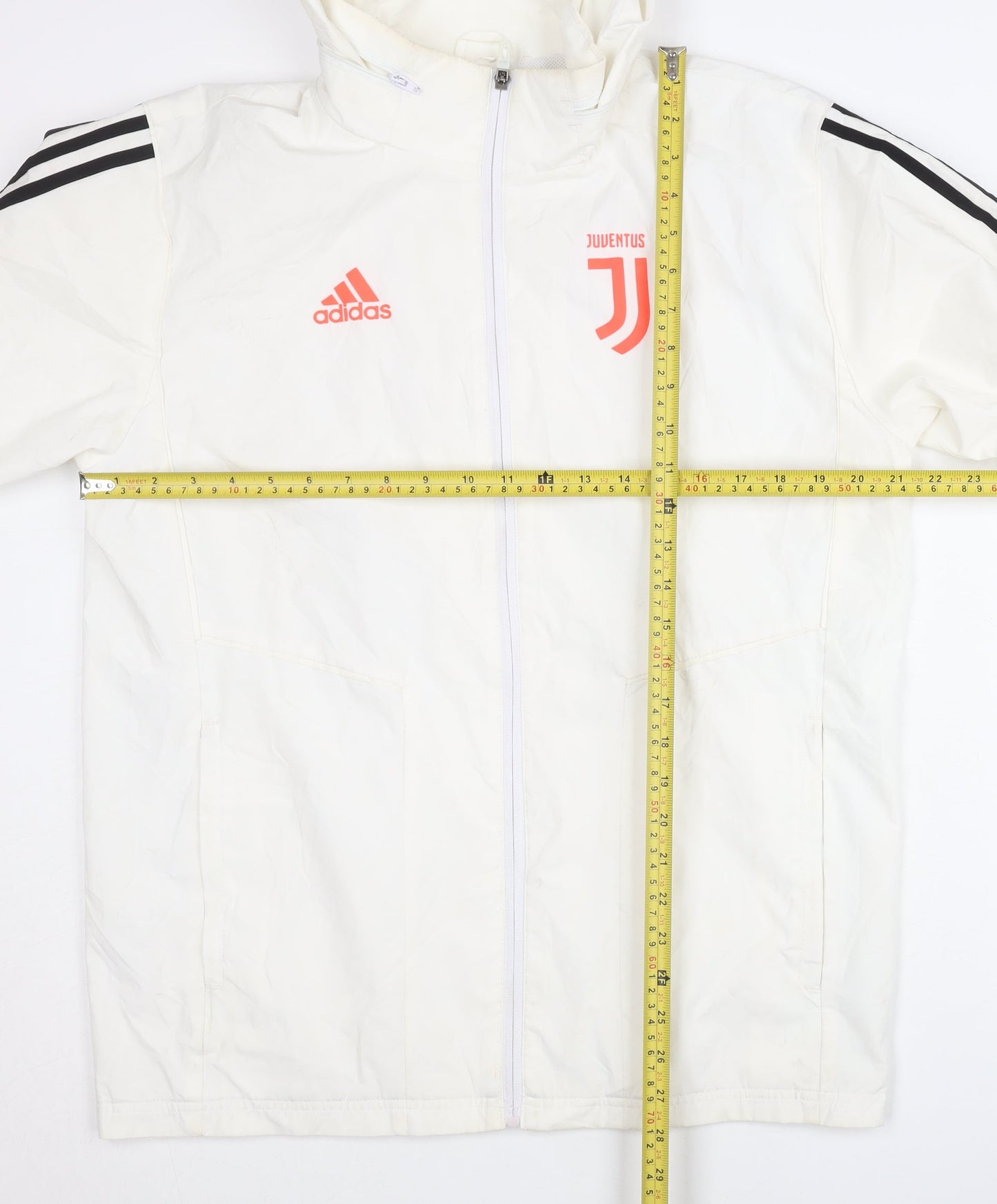 Adidas Men's Medium White Hooded Jacket