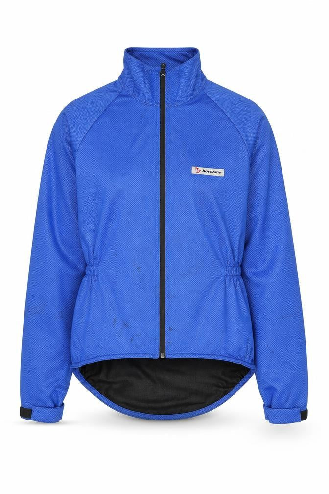 Front view of Bergamo Blue unisex windbreaker jacket s