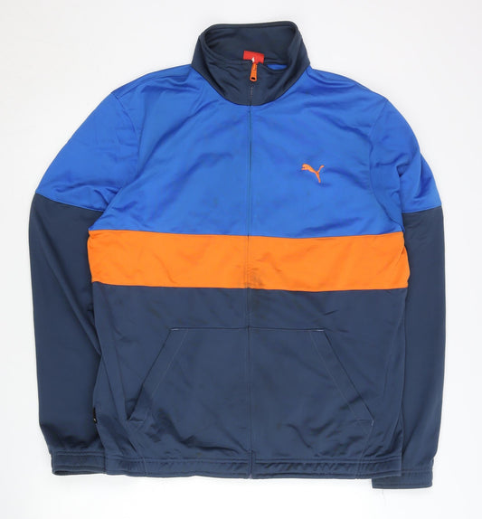 Puma Men's Blue Track Jacket, L, Full Zip
