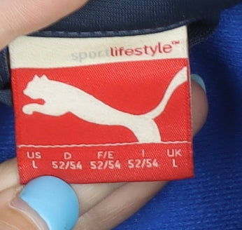 Puma Men's Blue Track Jacket, L, Full Zip