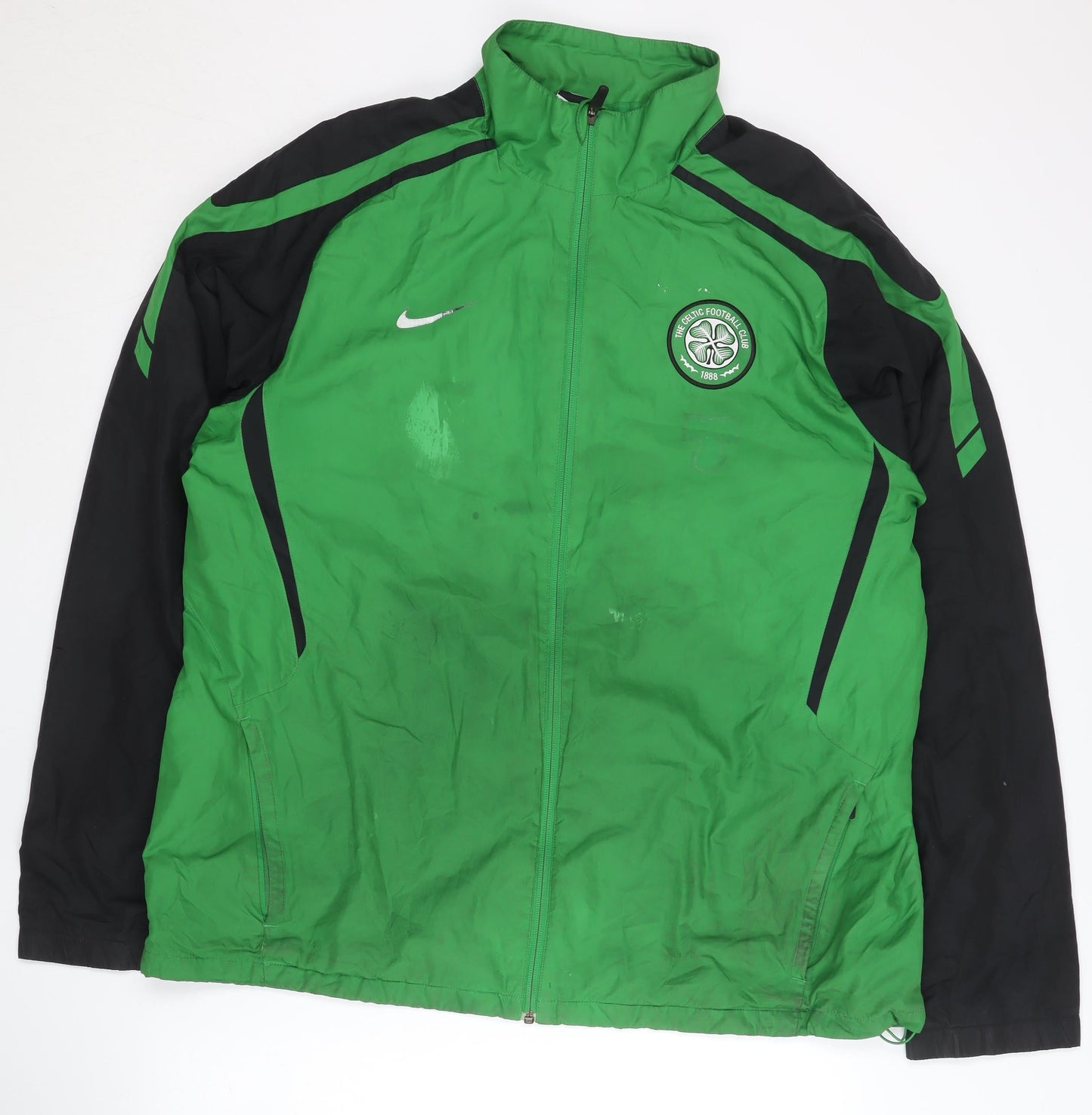 Nike Men's Green Track Jacket, XL, Hooded Full Zip