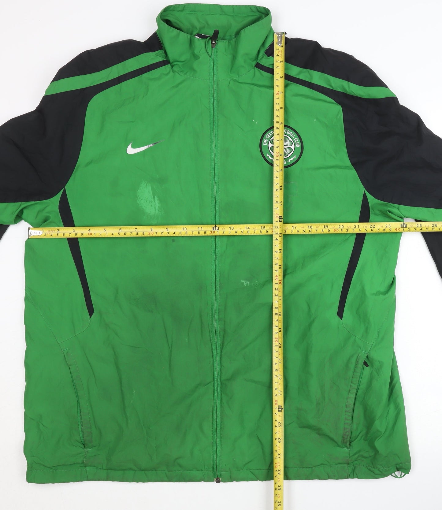 Nike Men's Green Track Jacket, XL, Hooded Full Zip