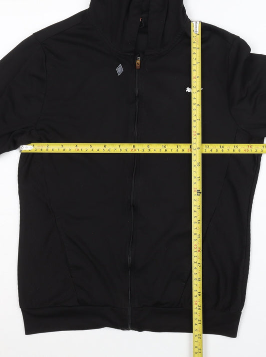 Puma Women's Black Full Zip Hoodie, Size 10, Lightweight