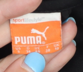 Puma Women's Black Full Zip Hoodie, Size 10, Lightweight