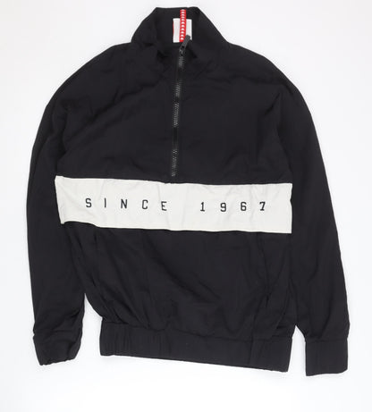 Kappa Men's Black Track Jacket, Medium, 1/2 Zip