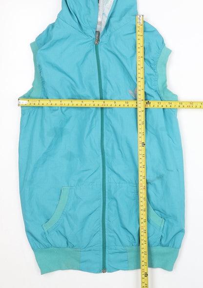 Adidas Women's Hooded Blue Basic Jacket Size 14