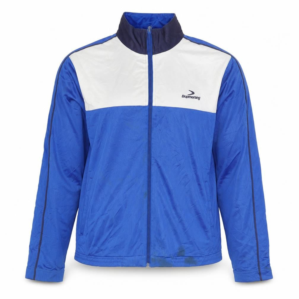 Front view of Boomerang Women's Blue Track Jacket, size 16