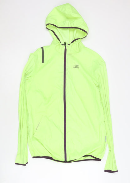 Decathlon Unisex Green Windbreaker Size 10 Hooded