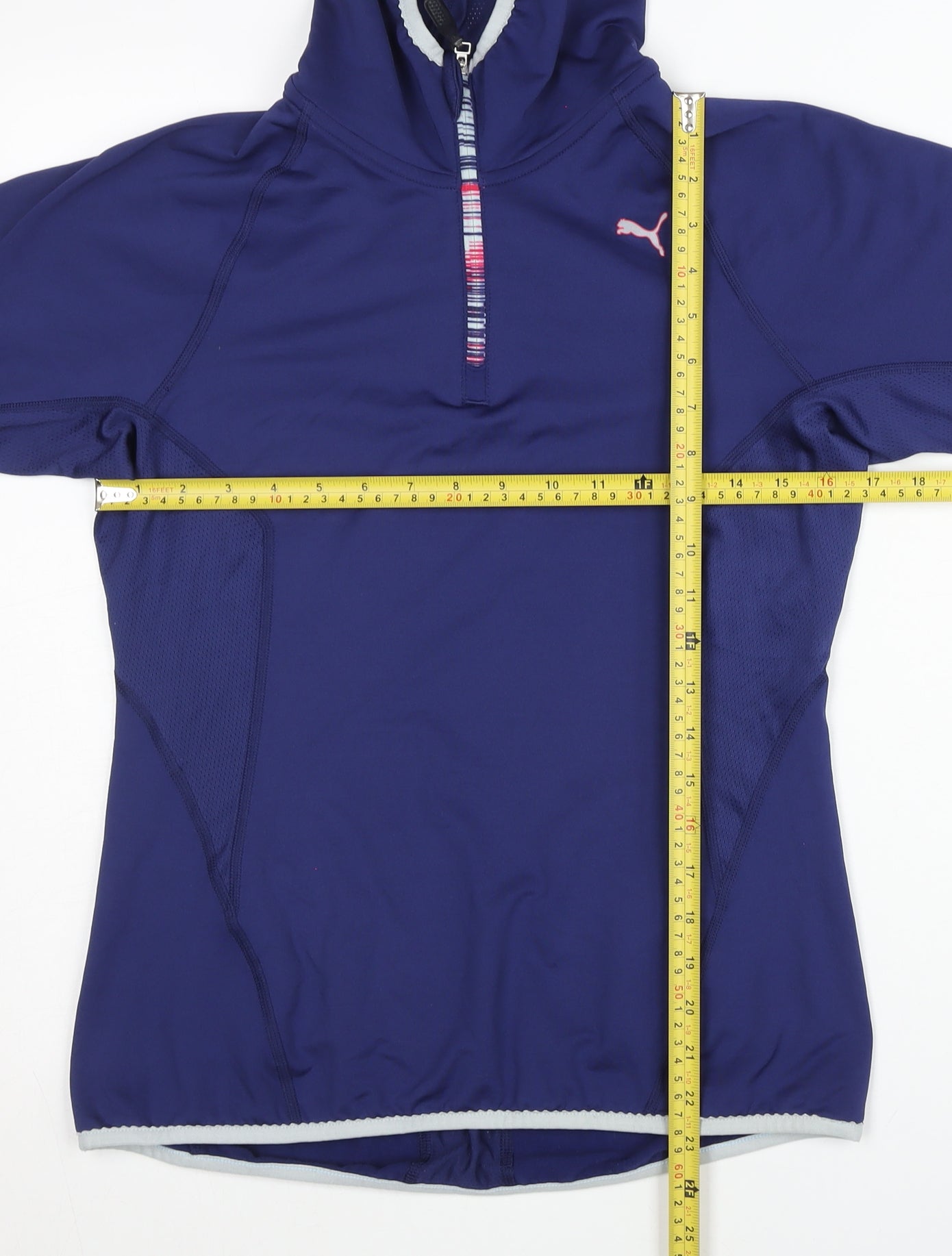 Puma Women's Blue Track Jacket, Size 10, Slim Fit