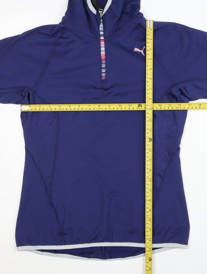 Puma Women's Blue Track Jacket, Size 10, Slim Fit