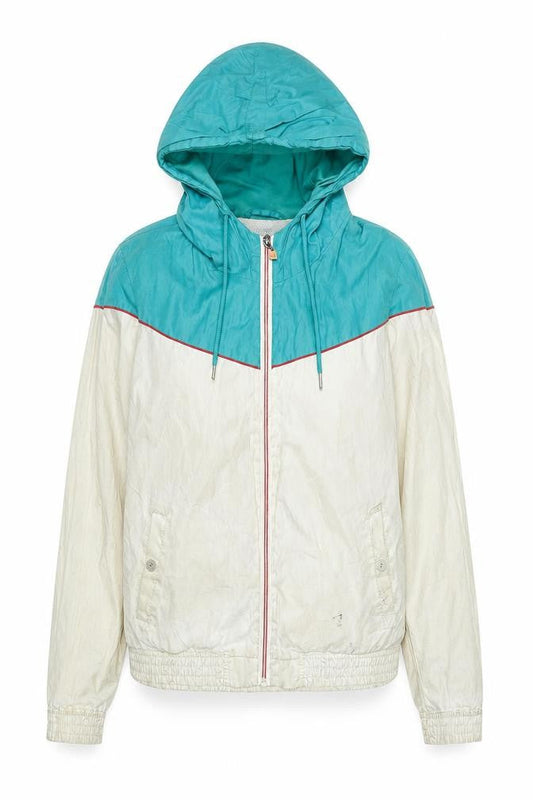 Pull&Bear Teens Blue Beige Hooded Windbreaker Size 12