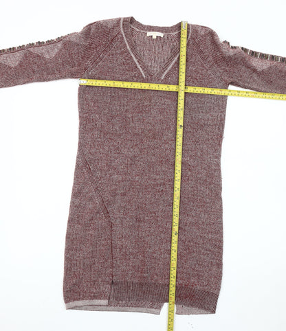 Intropia Women’s Red Wool Alpaca Beaded Tunic Jumper XS